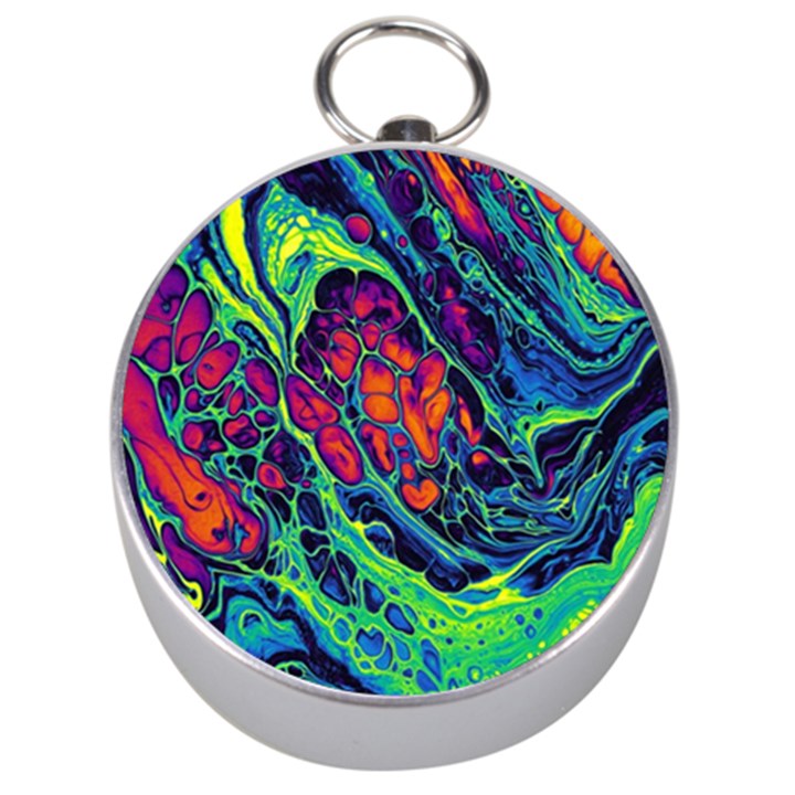 Color Colorful Geoglyser Abstract Holographic Silver Compasses