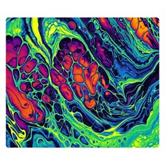 Color Colorful Geoglyser Abstract Holographic Two Sides Premium Plush Fleece Blanket (small) by Modalart