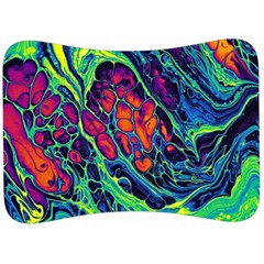 Color Colorful Geoglyser Abstract Holographic Velour Seat Head Rest Cushion by Modalart