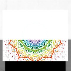 Mandala Pattern Rainbow Pride Rectangular Jigsaw Puzzl by Vaneshop