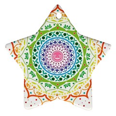 Mandala Pattern Rainbow Pride Star Ornament (two Sides)