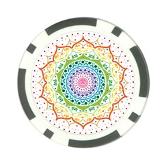 Mandala Pattern Rainbow Pride Poker Chip Card Guard by Vaneshop