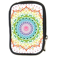 Mandala Pattern Rainbow Pride Compact Camera Leather Case by Vaneshop