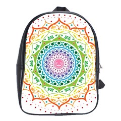 Mandala Pattern Rainbow Pride School Bag (large) by Vaneshop