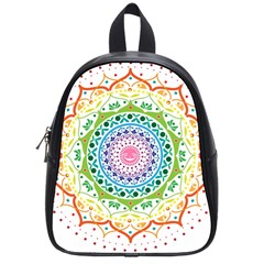 Mandala Pattern Rainbow Pride School Bag (small) by Vaneshop