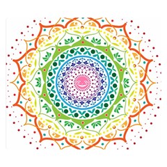 Mandala Pattern Rainbow Pride Two Sides Premium Plush Fleece Blanket (small) by Vaneshop