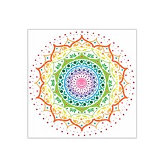 Mandala Pattern Rainbow Pride Satin Bandana Scarf 22  X 22  by Vaneshop