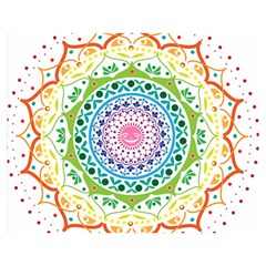 Mandala Pattern Rainbow Pride Premium Plush Fleece Blanket (medium) by Vaneshop