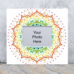 Mandala Pattern Rainbow Pride White Wall Photo Frame 5  X 7  by Vaneshop