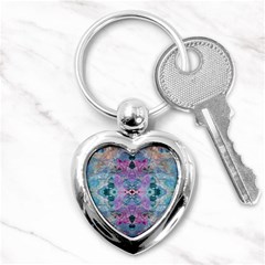 Grey Pink Blend Key Chain (heart) by kaleidomarblingart