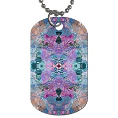 Grey Pink Blend Dog Tag (one Side) by kaleidomarblingart