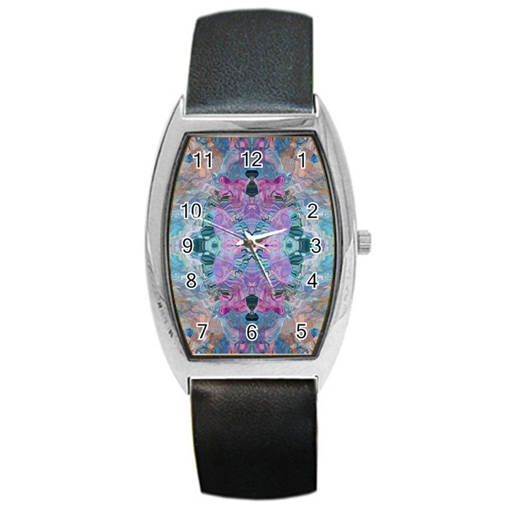 Grey Pink Blend Barrel Style Metal Watch