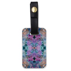 Grey Pink Blend Luggage Tag (one Side) by kaleidomarblingart