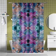 Grey Pink Blend Shower Curtain 48  X 72  (small)  by kaleidomarblingart