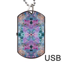 Grey Pink Blend Dog Tag Usb Flash (two Sides) by kaleidomarblingart