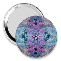 Grey Pink Blend 3  Handbag Mirrors by kaleidomarblingart