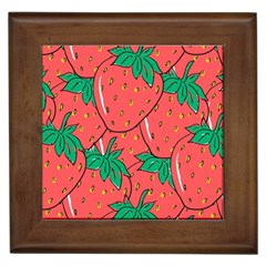 Texture Sweet Strawberry Dessert Food Summer Pattern Framed Tile