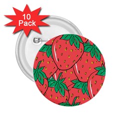 Texture Sweet Strawberry Dessert Food Summer Pattern 2.25  Buttons (10 pack) 