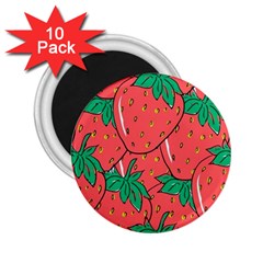 Texture Sweet Strawberry Dessert Food Summer Pattern 2.25  Magnets (10 pack) 