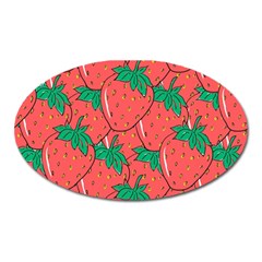 Texture Sweet Strawberry Dessert Food Summer Pattern Oval Magnet