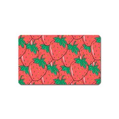 Texture Sweet Strawberry Dessert Food Summer Pattern Magnet (Name Card)