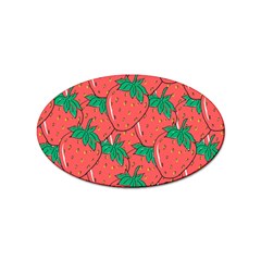 Texture Sweet Strawberry Dessert Food Summer Pattern Sticker Oval (10 Pack) by Sarkoni