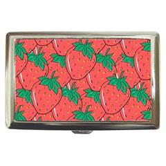 Texture Sweet Strawberry Dessert Food Summer Pattern Cigarette Money Case by Sarkoni