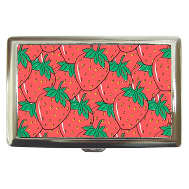 Texture Sweet Strawberry Dessert Food Summer Pattern Cigarette Money Case