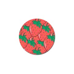 Texture Sweet Strawberry Dessert Food Summer Pattern Golf Ball Marker