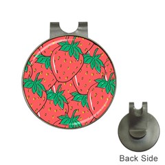 Texture Sweet Strawberry Dessert Food Summer Pattern Hat Clips With Golf Markers by Sarkoni