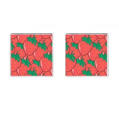 Texture Sweet Strawberry Dessert Food Summer Pattern Cufflinks (Square)