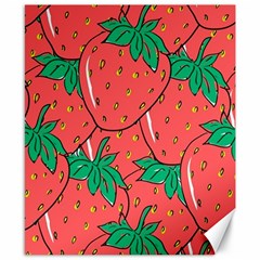 Texture Sweet Strawberry Dessert Food Summer Pattern Canvas 8  x 10 