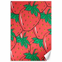 Texture Sweet Strawberry Dessert Food Summer Pattern Canvas 12  x 18 