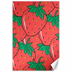 Texture Sweet Strawberry Dessert Food Summer Pattern Canvas 24  x 36 