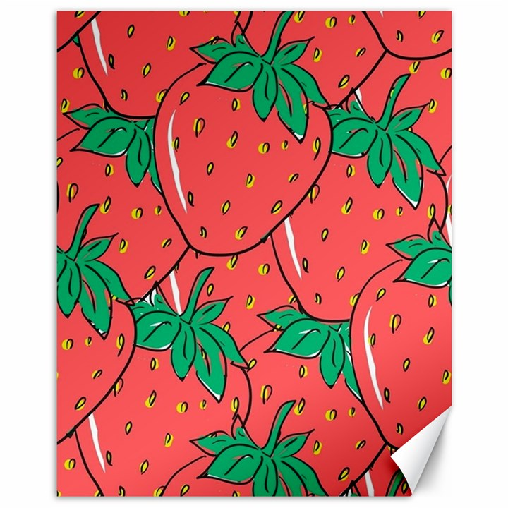 Texture Sweet Strawberry Dessert Food Summer Pattern Canvas 11  x 14 