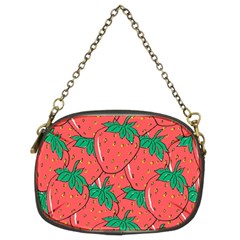 Texture Sweet Strawberry Dessert Food Summer Pattern Chain Purse (Two Sides)