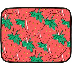 Texture Sweet Strawberry Dessert Food Summer Pattern Fleece Blanket (Mini)