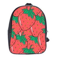 Texture Sweet Strawberry Dessert Food Summer Pattern School Bag (Large)