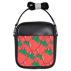 Texture Sweet Strawberry Dessert Food Summer Pattern Girls Sling Bag