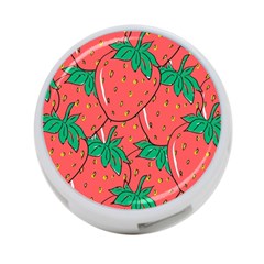 Texture Sweet Strawberry Dessert Food Summer Pattern 4-Port USB Hub (Two Sides)