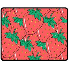 Texture Sweet Strawberry Dessert Food Summer Pattern Fleece Blanket (medium) by Sarkoni