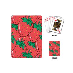 Texture Sweet Strawberry Dessert Food Summer Pattern Playing Cards Single Design (Mini)