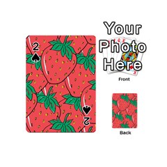 Texture Sweet Strawberry Dessert Food Summer Pattern Playing Cards 54 Designs (Mini)