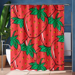 Texture Sweet Strawberry Dessert Food Summer Pattern Shower Curtain 60  x 72  (Medium) 