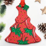 Texture Sweet Strawberry Dessert Food Summer Pattern Ornament (Christmas Tree)  Front