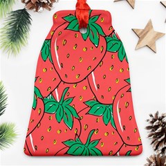 Texture Sweet Strawberry Dessert Food Summer Pattern Ornament (Bell)