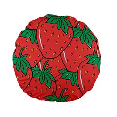 Texture Sweet Strawberry Dessert Food Summer Pattern Standard 15  Premium Round Cushions