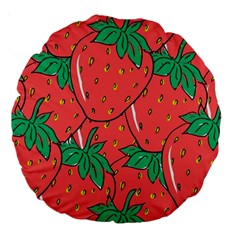 Texture Sweet Strawberry Dessert Food Summer Pattern Large 18  Premium Round Cushions