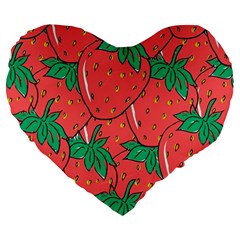 Texture Sweet Strawberry Dessert Food Summer Pattern Large 19  Premium Heart Shape Cushions by Sarkoni