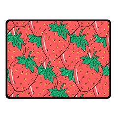 Texture Sweet Strawberry Dessert Food Summer Pattern Two Sides Fleece Blanket (Small)